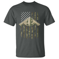 Retro Camo B2 Spirit T Shirt B-2 Bomber Stealth Aircraft Camouflage US Flag Patriotic - Wonder Print Shop