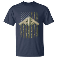 Retro Camo B2 Spirit T Shirt B-2 Bomber Stealth Aircraft Camouflage US Flag Patriotic - Wonder Print Shop