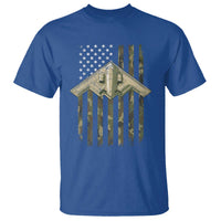 Retro Camo B2 Spirit T Shirt B-2 Bomber Stealth Aircraft Camouflage US Flag Patriotic - Wonder Print Shop