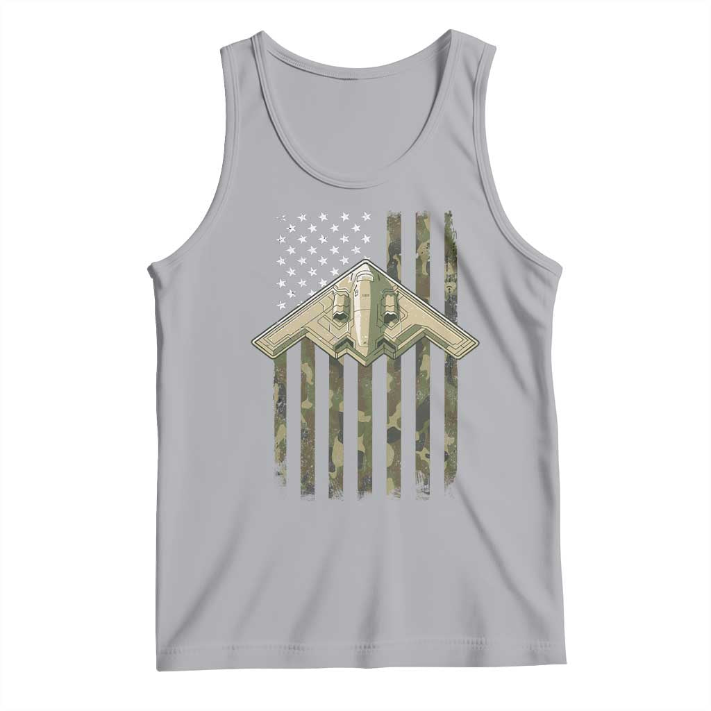 Retro Camo B2 Spirit Tank Top B-2 Bomber Stealth Aircraft Camouflage US Flag Patriotic - Wonder Print Shop