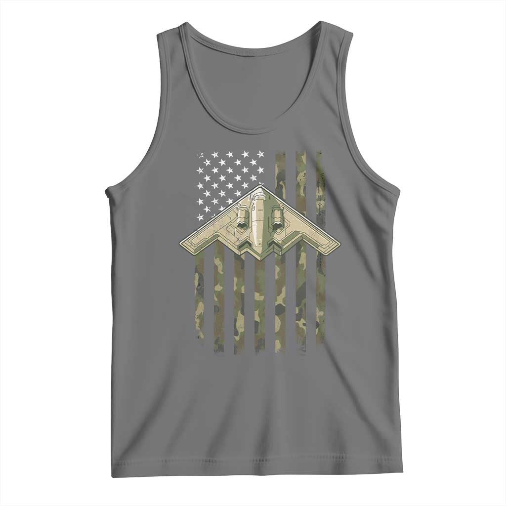 Retro Camo B2 Spirit Tank Top B-2 Bomber Stealth Aircraft Camouflage US Flag Patriotic - Wonder Print Shop