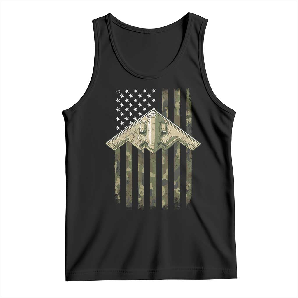 Retro Camo B2 Spirit Tank Top B-2 Bomber Stealth Aircraft Camouflage US Flag Patriotic - Wonder Print Shop