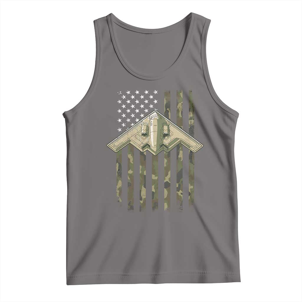 Retro Camo B2 Spirit Tank Top B-2 Bomber Stealth Aircraft Camouflage US Flag Patriotic - Wonder Print Shop