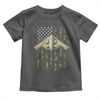 Retro Camo B2 Spirit Toddler T Shirt B-2 Bomber Stealth Aircraft Camouflage US Flag Patriotic - Wonder Print Shop