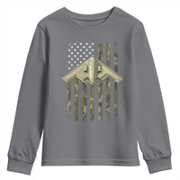 Retro Camo B2 Spirit Youth Sweatshirt B-2 Bomber Stealth Aircraft Camouflage US Flag Patriotic - Wonder Print Shop