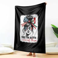 American Mexican Roots Throw Blanket Messy Bun Mexico America Half American Flag - Wonder Print Shop