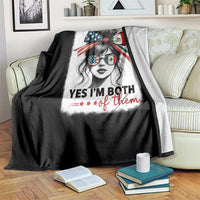 American Mexican Roots Throw Blanket Messy Bun Mexico America Half American Flag - Wonder Print Shop