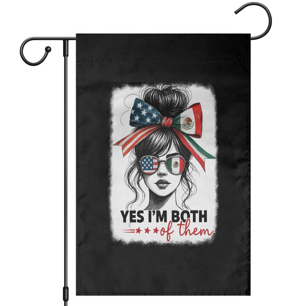 American Mexican Roots Garden Flag Messy Bun Mexico America Half American Flag - Wonder Print Shop