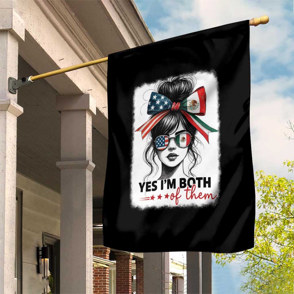 American Mexican Roots Garden Flag Messy Bun Mexico America Half American Flag - Wonder Print Shop