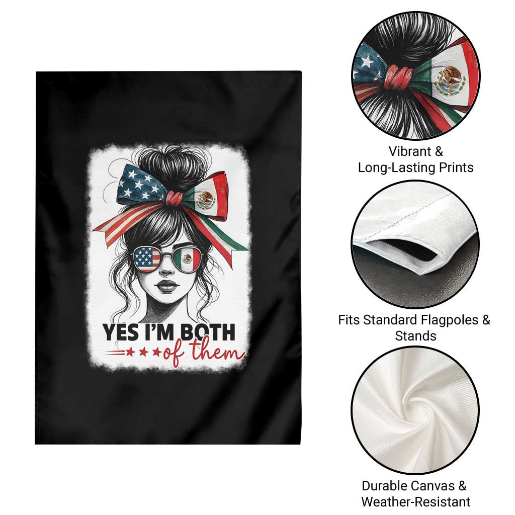 American Mexican Roots Garden Flag Messy Bun Mexico America Half American Flag - Wonder Print Shop