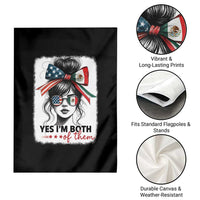 American Mexican Roots Garden Flag Messy Bun Mexico America Half American Flag - Wonder Print Shop