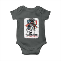 American Mexican Roots Baby Onesie Messy Bun Mexico America Half American Flag - Wonder Print Shop