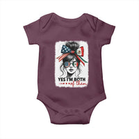 American Mexican Roots Baby Onesie Messy Bun Mexico America Half American Flag - Wonder Print Shop