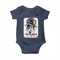 American Mexican Roots Baby Onesie Messy Bun Mexico America Half American Flag - Wonder Print Shop