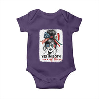 American Mexican Roots Baby Onesie Messy Bun Mexico America Half American Flag - Wonder Print Shop