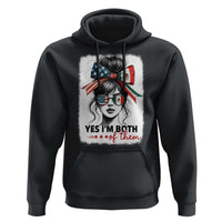 American Mexican Roots Hoodie Messy Bun Mexico America Half American Flag - Wonder Print Shop