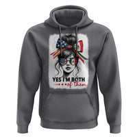 American Mexican Roots Hoodie Messy Bun Mexico America Half American Flag - Wonder Print Shop