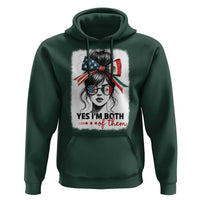 American Mexican Roots Hoodie Messy Bun Mexico America Half American Flag - Wonder Print Shop