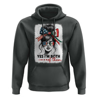 American Mexican Roots Hoodie Messy Bun Mexico America Half American Flag - Wonder Print Shop