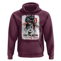 American Mexican Roots Hoodie Messy Bun Mexico America Half American Flag - Wonder Print Shop