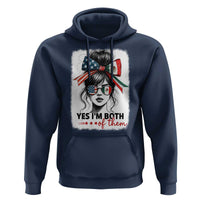 American Mexican Roots Hoodie Messy Bun Mexico America Half American Flag - Wonder Print Shop
