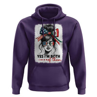 American Mexican Roots Hoodie Messy Bun Mexico America Half American Flag - Wonder Print Shop