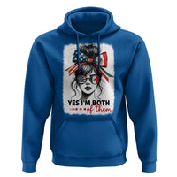 American Mexican Roots Hoodie Messy Bun Mexico America Half American Flag - Wonder Print Shop