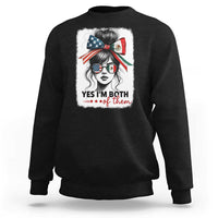 American Mexican Roots Sweatshirt Messy Bun Mexico America Half American Flag - Wonder Print Shop