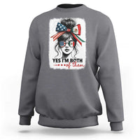 American Mexican Roots Sweatshirt Messy Bun Mexico America Half American Flag - Wonder Print Shop