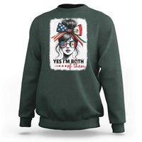 American Mexican Roots Sweatshirt Messy Bun Mexico America Half American Flag - Wonder Print Shop