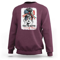 American Mexican Roots Sweatshirt Messy Bun Mexico America Half American Flag - Wonder Print Shop