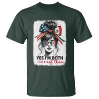 American Mexican Roots T Shirt Messy Bun Mexico America Half American Flag - Wonder Print Shop