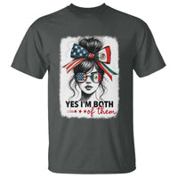 American Mexican Roots T Shirt Messy Bun Mexico America Half American Flag - Wonder Print Shop