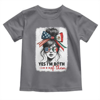American Mexican Roots Toddler T Shirt Messy Bun Mexico America Half American Flag - Wonder Print Shop