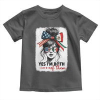 American Mexican Roots Toddler T Shirt Messy Bun Mexico America Half American Flag - Wonder Print Shop