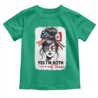 American Mexican Roots Toddler T Shirt Messy Bun Mexico America Half American Flag - Wonder Print Shop