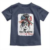 American Mexican Roots Toddler T Shirt Messy Bun Mexico America Half American Flag - Wonder Print Shop