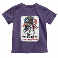 American Mexican Roots Toddler T Shirt Messy Bun Mexico America Half American Flag - Wonder Print Shop