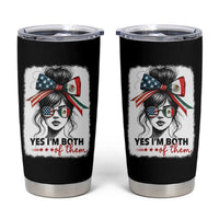 American Mexican Roots Tumbler Cup Messy Bun Mexico America Half American Flag - Wonder Print Shop
