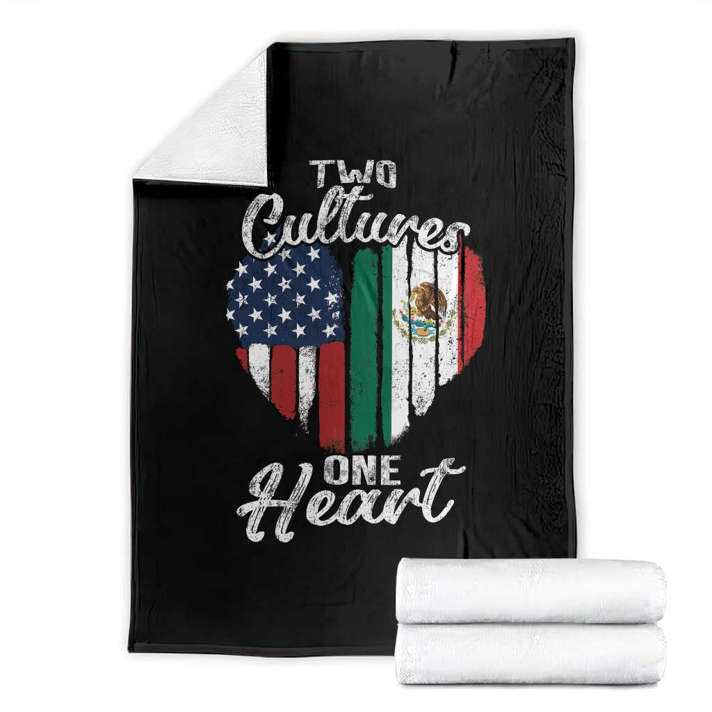 Mexican Roots Throw Blanket Mexican American Flag Two Cultures One Heart - Wonder Print Shop