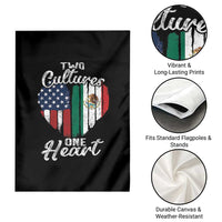 Mexican Roots Garden Flag Mexican American Flag Two Cultures One Heart - Wonder Print Shop