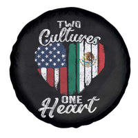 Mexican Roots Spare Tire Cover Mexican American Flag Two Cultures One Heart - Wonder Print Shop