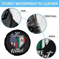 Mexican Roots Spare Tire Cover Mexican American Flag Two Cultures One Heart - Wonder Print Shop