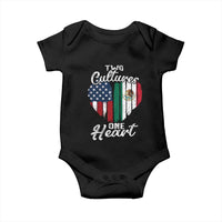 Mexican Roots Baby Onesie Mexican American Flag Two Cultures One Heart - Wonder Print Shop
