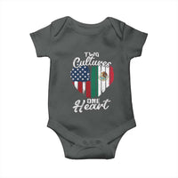 Mexican Roots Baby Onesie Mexican American Flag Two Cultures One Heart - Wonder Print Shop