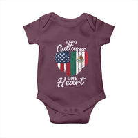 Mexican Roots Baby Onesie Mexican American Flag Two Cultures One Heart - Wonder Print Shop