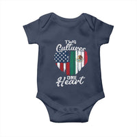 Mexican Roots Baby Onesie Mexican American Flag Two Cultures One Heart - Wonder Print Shop