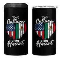 Mexican Roots 4 in 1 Can Cooler Tumbler Mexican American Flag Two Cultures One Heart - Wonder Print Shop
