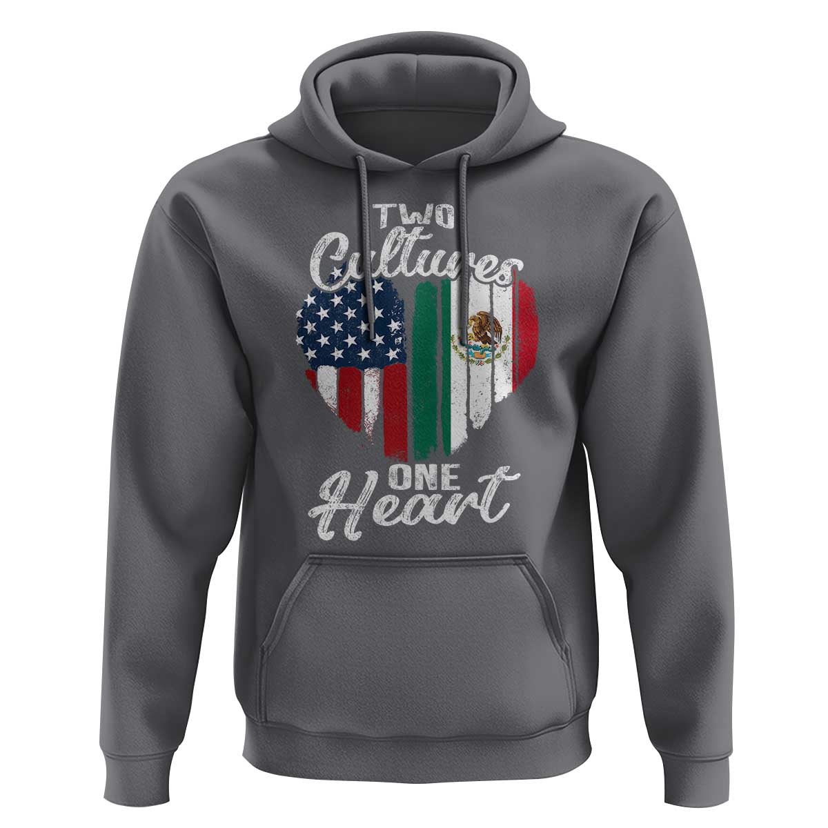 Mexican Roots Hoodie Mexican American Flag Two Cultures One Heart - Wonder Print Shop