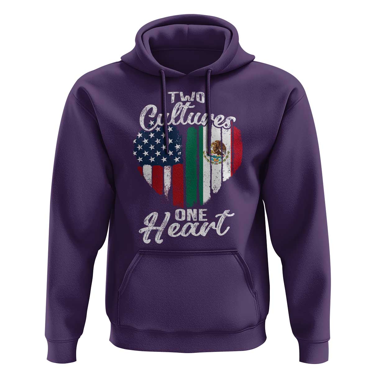 Mexican Roots Hoodie Mexican American Flag Two Cultures One Heart - Wonder Print Shop
